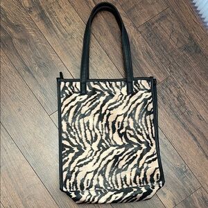 Black & Cream Zebra Print Tote Bag
